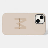 Coques Case-Mate iPhone Élégant Monogramme Beige Or Moderne Typographie No (Verso (horizontal))