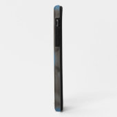 Coques Case-Mate iPhone Élégant monogramme bleu gris (Dos/Gauche)