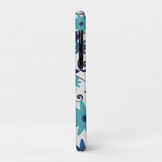 Coques Case-Mate iPhone Élégant monogramme bleu turquoise motif (Dos/Gauche)