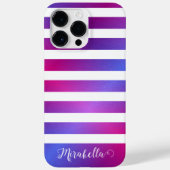 Coques Case-Mate iPhone Élégant Monogramme Bleu violet rose Blancs (Verso)