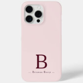 Coques Case-Mate iPhone Élégant Monogramme Blush (Verso)