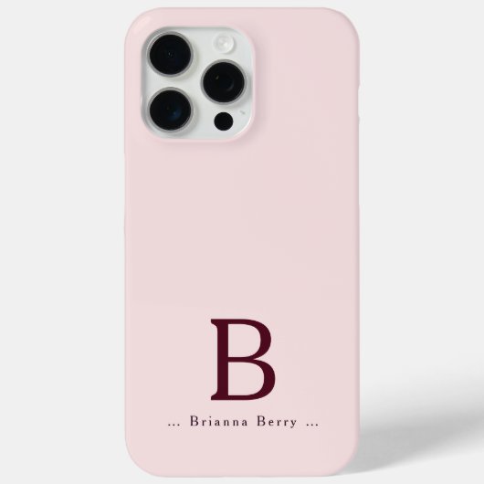 Coques Case-Mate iPhone Élégant Monogramme Blush (Verso)