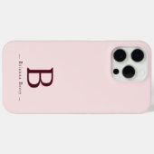 Coques Case-Mate iPhone Élégant Monogramme Blush (Verso (horizontal))