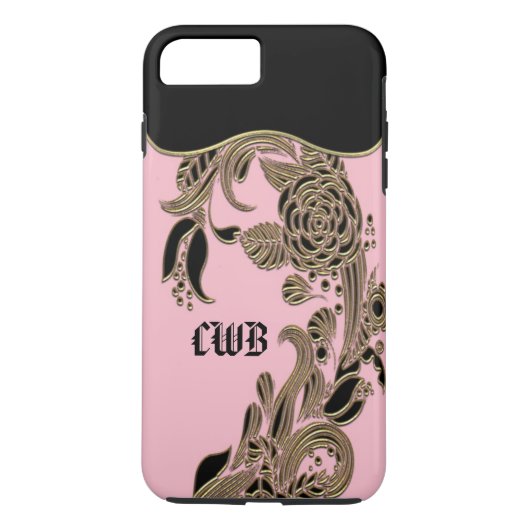 Coques Case-Mate iPhone Élégant Monogramme Chic Annoncé (Dos)