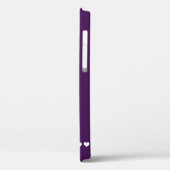 Coques Case-Mate iPhone Élégant Monogramme Coeurs blancs Eggplant pourpre (Verso / Gauche)