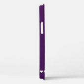 Coques Case-Mate iPhone Élégant Monogramme Coeurs blancs Eggplant pourpre (Verso / Droite)