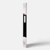 Coques Case-Mate iPhone Élégant Monogramme d'Agate Or Rose Blanche (Verso / Droite)