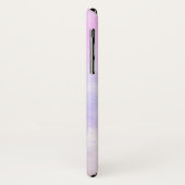 Coques Case-Mate iPhone Élégant Monogramme d'aquarelle bleu violet (Dos/Gauche)