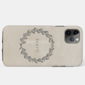 Coques Case-Mate iPhone Élégant monogramme de couronne | Beige (Dos (Horizontal))