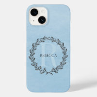 Élégant monogramme de couronne | Bleu