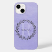 Coques Case-Mate iPhone Élégant monogramme de couronne | Violet (Verso)