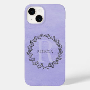 Coque Pour iPhone 14 Élégant monogramme de couronne   Violet