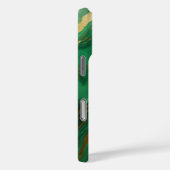 Coques Case-Mate iPhone Élégant Monogramme de marbre vert or (Verso / Droite)