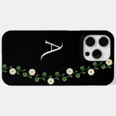 Coques Case-Mate iPhone Élégant monogramme de marguerite florale (Verso (horizontal))