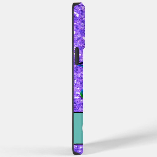 Coques Case-Mate iPhone Élégant monogramme de papillons à parties scintill (Verso / Droite)