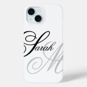 Coques Case-Mate iPhone Élégant Monogramme de typographie (Verso)