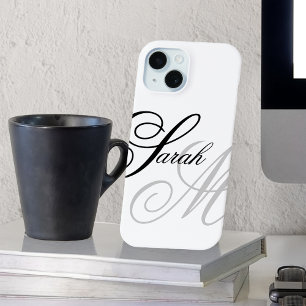 Coque Pour iPhone 15 Élégant Monogramme de typographie