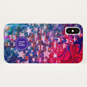 Coques Case-Mate iPhone Élégant Monogramme d'étoiles Abstraites (Dos (Horizontal))