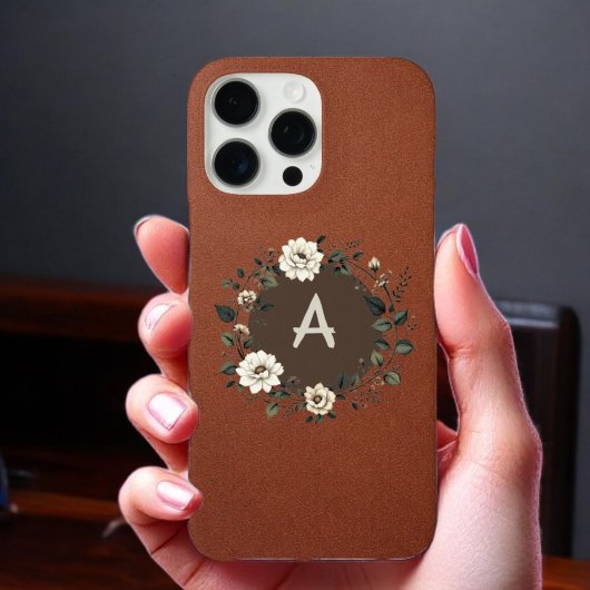 Coques Case-Mate iPhone Élégant monogramme en fleurs