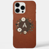 Coques Case-Mate iPhone Élégant monogramme en fleurs (Verso)