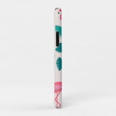 Coques Case-Mate iPhone Élégant Monogramme Feuille Tropical Flamant rose r (Dos/Droite)
