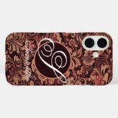 Coques Case-Mate iPhone Élégant Monogramme Floral (Verso (horizontal))