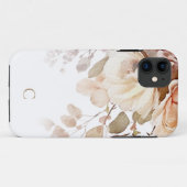 Coques Case-Mate iPhone Élégant monogramme floral aquarelle (Dos (Horizontal))