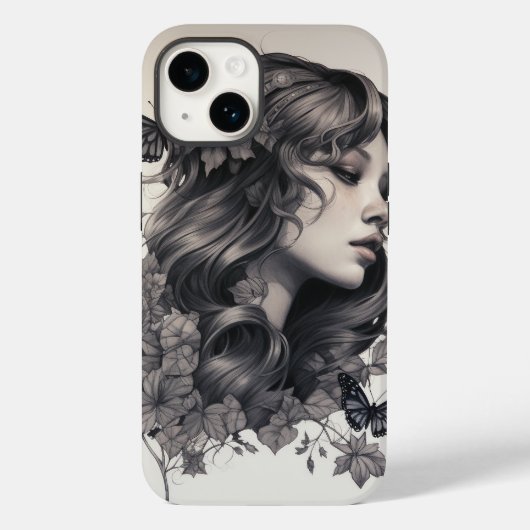Coques Case-Mate iPhone Élégant Monogramme Floral Coque-Mate iPhone (Verso)