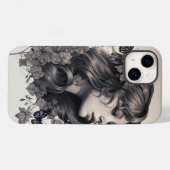 Coques Case-Mate iPhone Élégant Monogramme Floral Coque-Mate iPhone (Verso (horizontal))