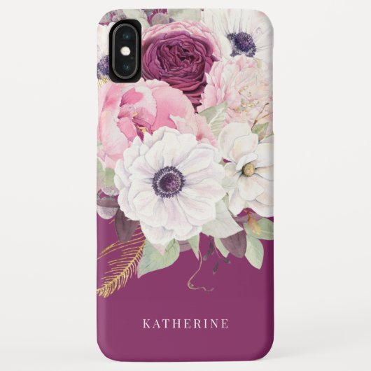 Coques Case-Mate iPhone Élégant Monogramme floral Eucalyptus Peony (Dos)