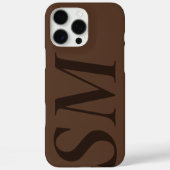 Coques Case-Mate iPhone Élégant Monogramme initial Brown Bold (Verso)