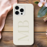 Coque iPhone 15 Pro Max Élégant Monogramme initial minimaliste de farine d<br><div class="desc">Élégant minimaliste de la farine d'avoine coque iphone initial de monogramme</div>