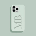 Coque iPhone 15 Pro Max Élégant Monogramme initial minimaliste Sage Vert<br><div class="desc">Élégant Sage Green Minimaliste initial coque iphone Monogramme</div>
