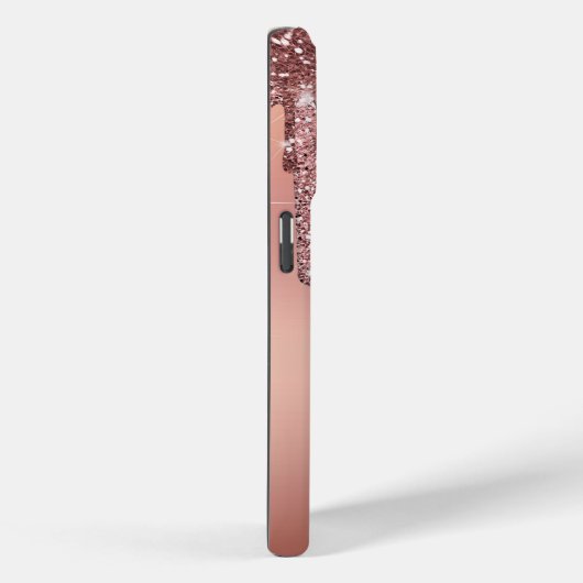 Coques Case-Mate iPhone Élégant Monogramme minimal Rose Parties scintillan (Verso / Droite)