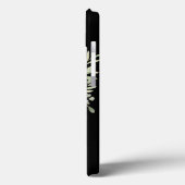 Coques Case-Mate iPhone Élégant Monogramme Moderne en Or sur Fond Noir ave (Verso / Gauche)