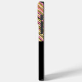 Coques Case-Mate iPhone Élégant Monogramme Moderne Grilles Jaune Or Noir (Verso / Gauche)