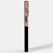 Coques Case-Mate iPhone Élégant Monogramme Moderne Grilles Jaune Or Noir (Verso / Droite)