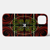 Coques Case-Mate iPhone Élégant Monogramme Motif sombre (Verso (horizontal))