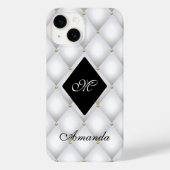 Coques Case-Mate iPhone Élégant Monogramme noir blanc touffu (Verso)