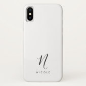 Coques Case-Mate iPhone Élégant Monogramme noir et blanc (Dos)