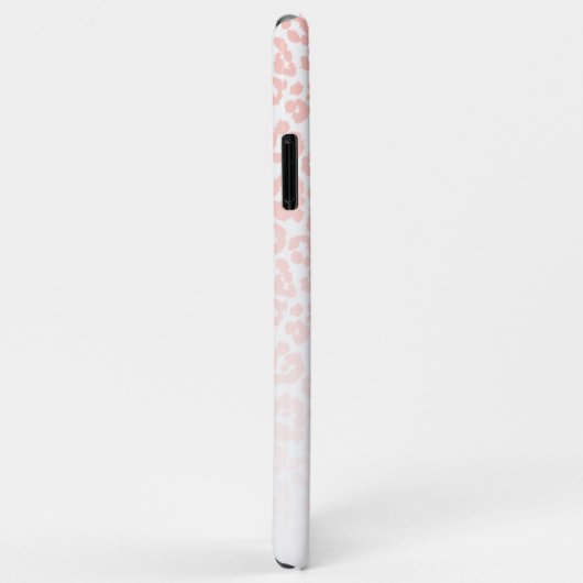 Coques Case-Mate iPhone Élégant Monogramme Nom du script Leopard rose Ombr (Dos/Droite)