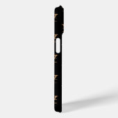 Coques Case-Mate iPhone Élégant Monogramme Nom initial Noir Personnalisé (Verso / Droite)