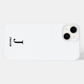 Coques Case-Mate iPhone Élégant Monogramme Nom initial Personnalisé Blanc (Verso (horizontal))