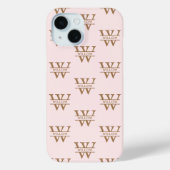 Coques Case-Mate iPhone Élégant Monogramme Nom initial Rose Personnalisé (Verso)