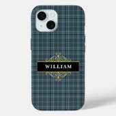 Coques Case-Mate iPhone Élégant Monogramme or plaqué gris (Verso)