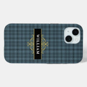 Coques Case-Mate iPhone Élégant Monogramme or plaqué gris (Verso (horizontal))