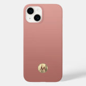 Coques Case-Mate iPhone Élégant Monogramme Or Rose (Verso)
