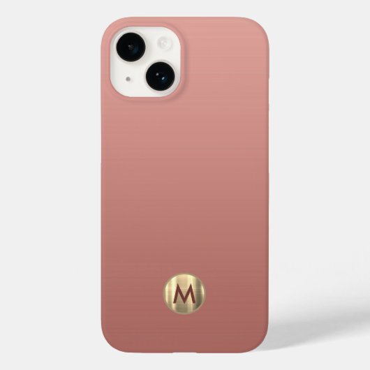 Coques Case-Mate iPhone Élégant Monogramme Or Rose (Verso)