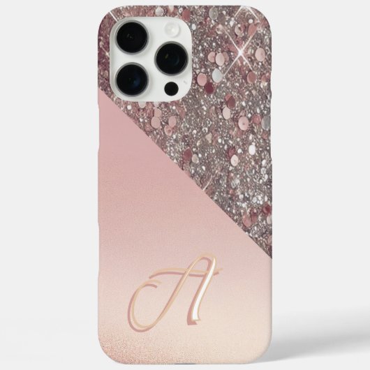 Coques Case-Mate iPhone Élégant Monogramme Or Rose (Verso)