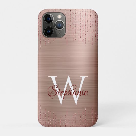 Coques Case-Mate iPhone Élégant Monogramme Or Rose (Dos)